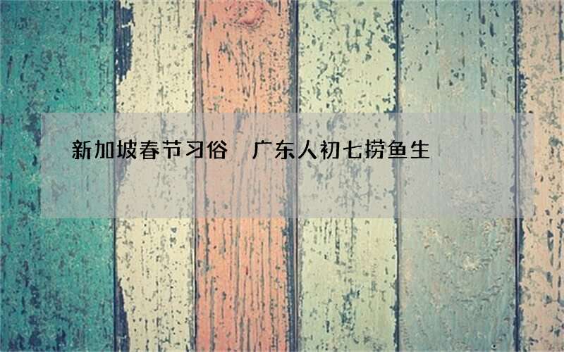 新加坡春节习俗 广东人初七捞鱼生